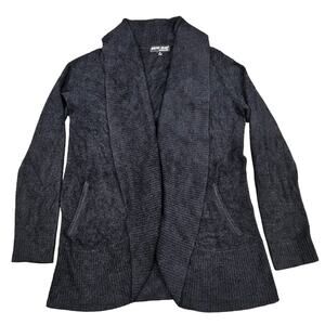 BAREFOOT DREAMS COZYCHIC LITE CIRCLE KNIT CARDIGAN – WOMEN’S MEDIUM – BLACK